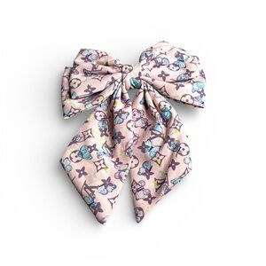 Pink and Purple Floral Bow Hair Clip Fashion